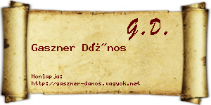 Gaszner Dános névjegykártya